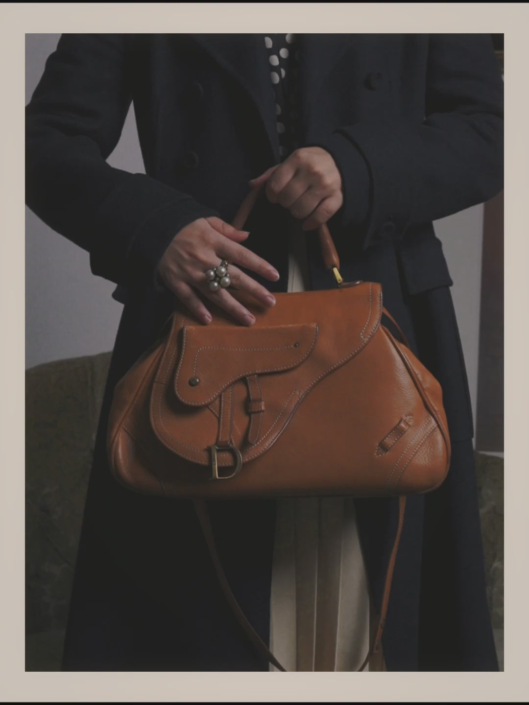 -SPECIAL- “Christian Dior” 2006-2007 Gaucho saddle leather two-way satchel