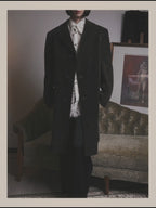 -SPECIAL- "GUCCI" 90's-00's Dark brown corduroy tailored chesterfield coat