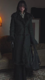 -SPECIAL- "GUCCI" 90's-00's Leather combination fur long coat