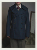 -SPECIAL- "DRIES VAN NOTEN" 10's Sculptural wide lapel double breasted wool coat