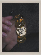 -SPECIAL- “Yves Saint Laurent” 80’s-90’s Hammered gold coin link bracelet