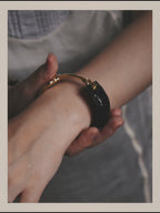 -SPECIAL- "GUCCI" 70's-80's Iconic horsebit crocodile leather cuff bangle