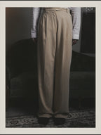 –SPECIAL– “HERMÈS” 90’s silk-lined wool wide trousers