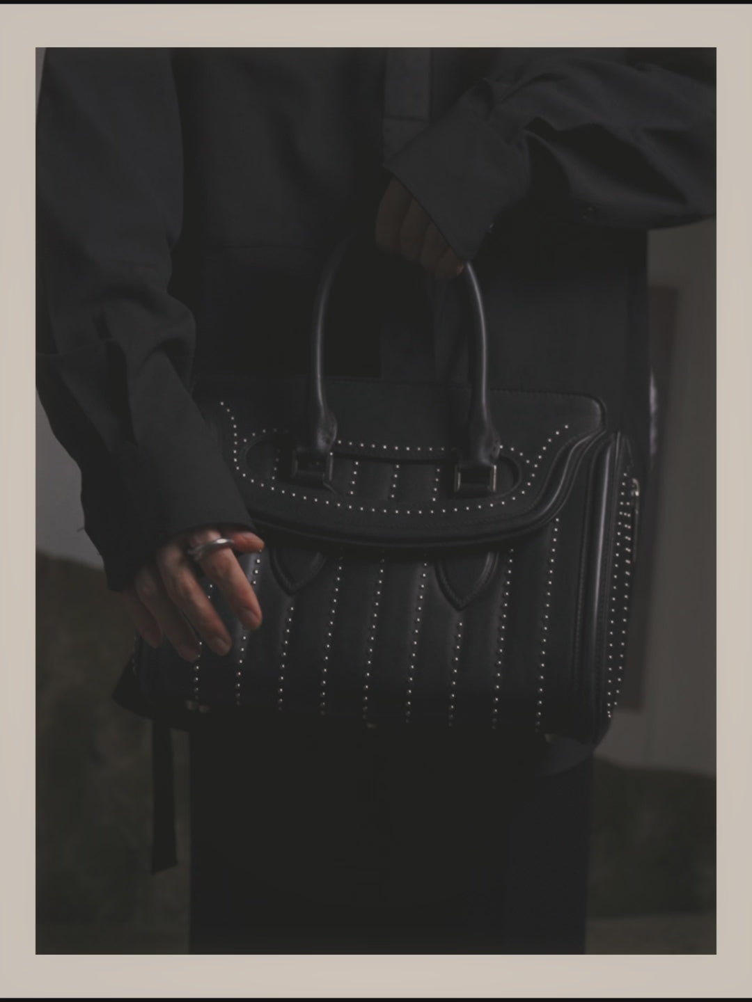 -SPECIAL- “Alexander McQueen” 2010's Studded leather Mini Heroine bag