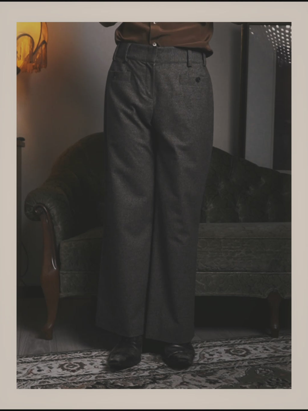 -SPECIAL- “CHANEL” 05AWmicro houndstooth tweed wide trousers