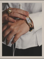 -SPECIAL- “LOEWE” 80’s-90’s rectangular anagram bangle bracelet watch