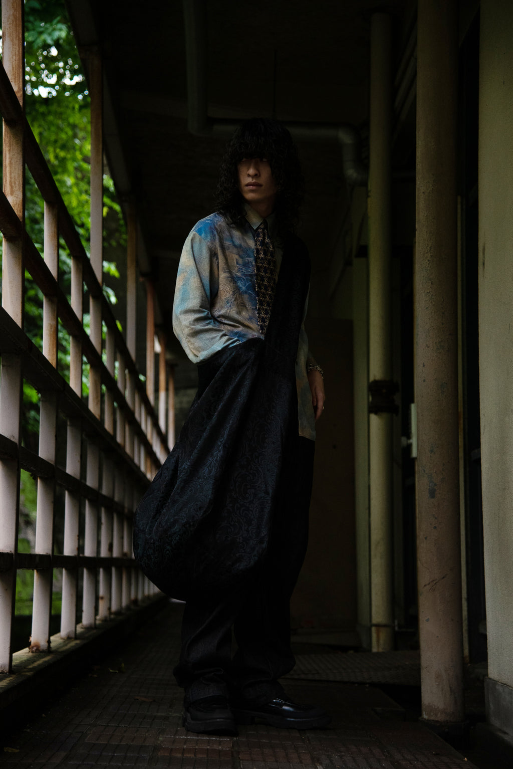 "Authority series"  Jacquard Shoulder Bag : Khaki