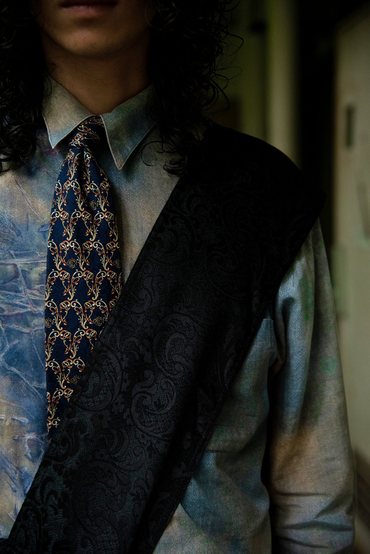 "Authority series"  Jacquard Shoulder Bag : Khaki