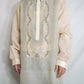 see-through embroidery long shirt
