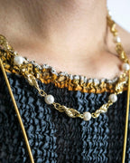 Pearl and gold twist necklace