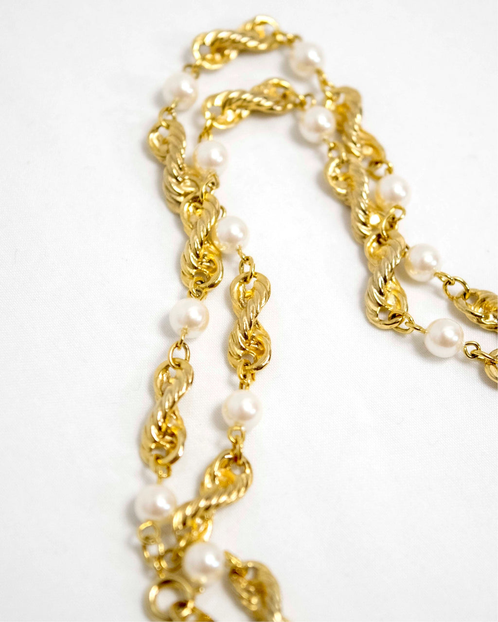Pearl and gold twist necklace