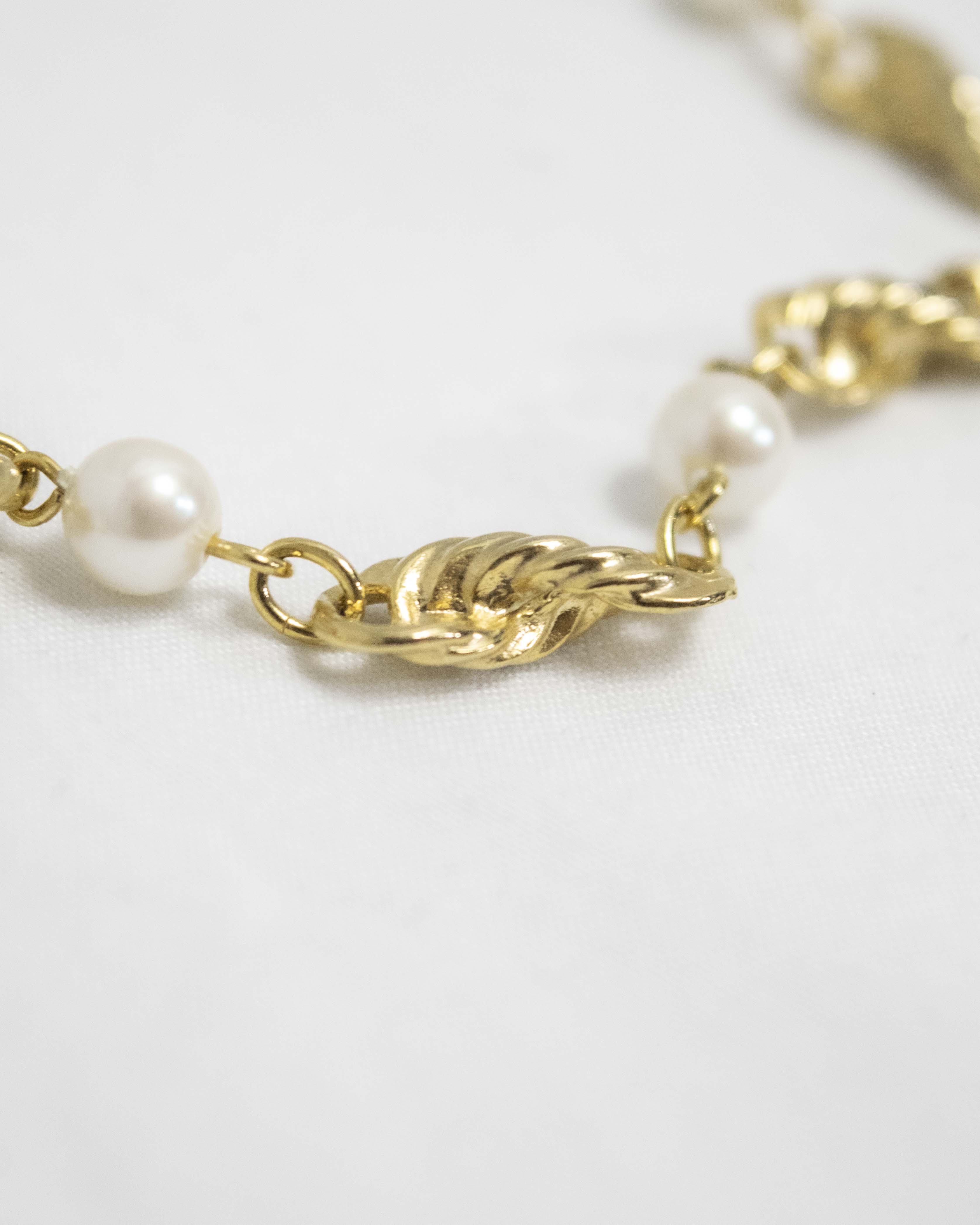 Pearl and gold twist necklace