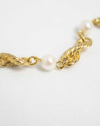 Pearl and gold twist necklace