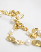Pearl and gold twist necklace
