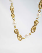 Pearl and gold twist necklace