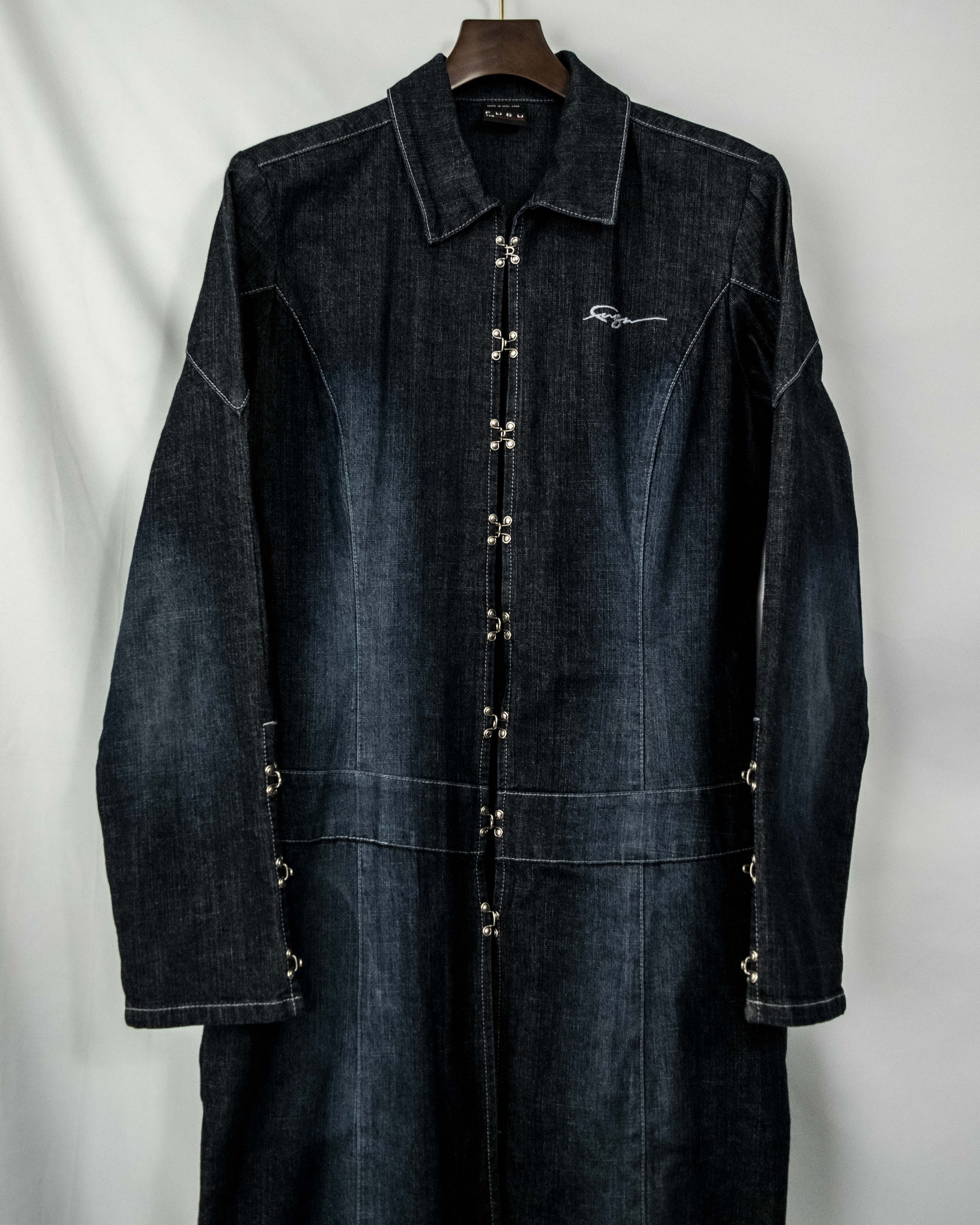 Vintage Metal Fittings Super Long Denim Coat
