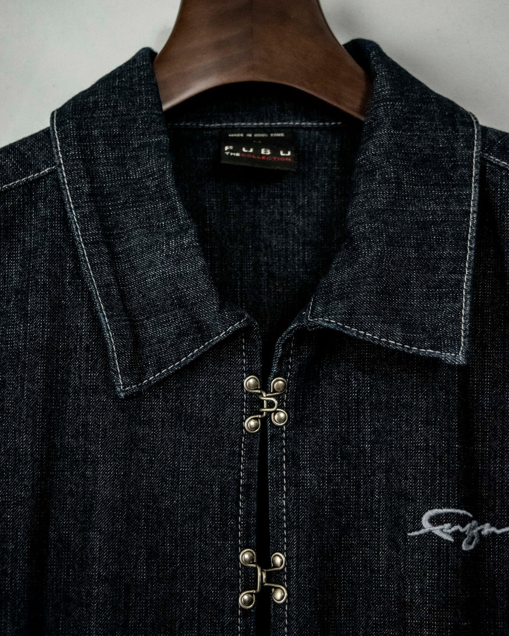 Vintage Metal Fittings Super Long Denim Coat