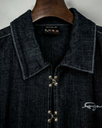 Vintage Metal Fittings Super Long Denim Coat