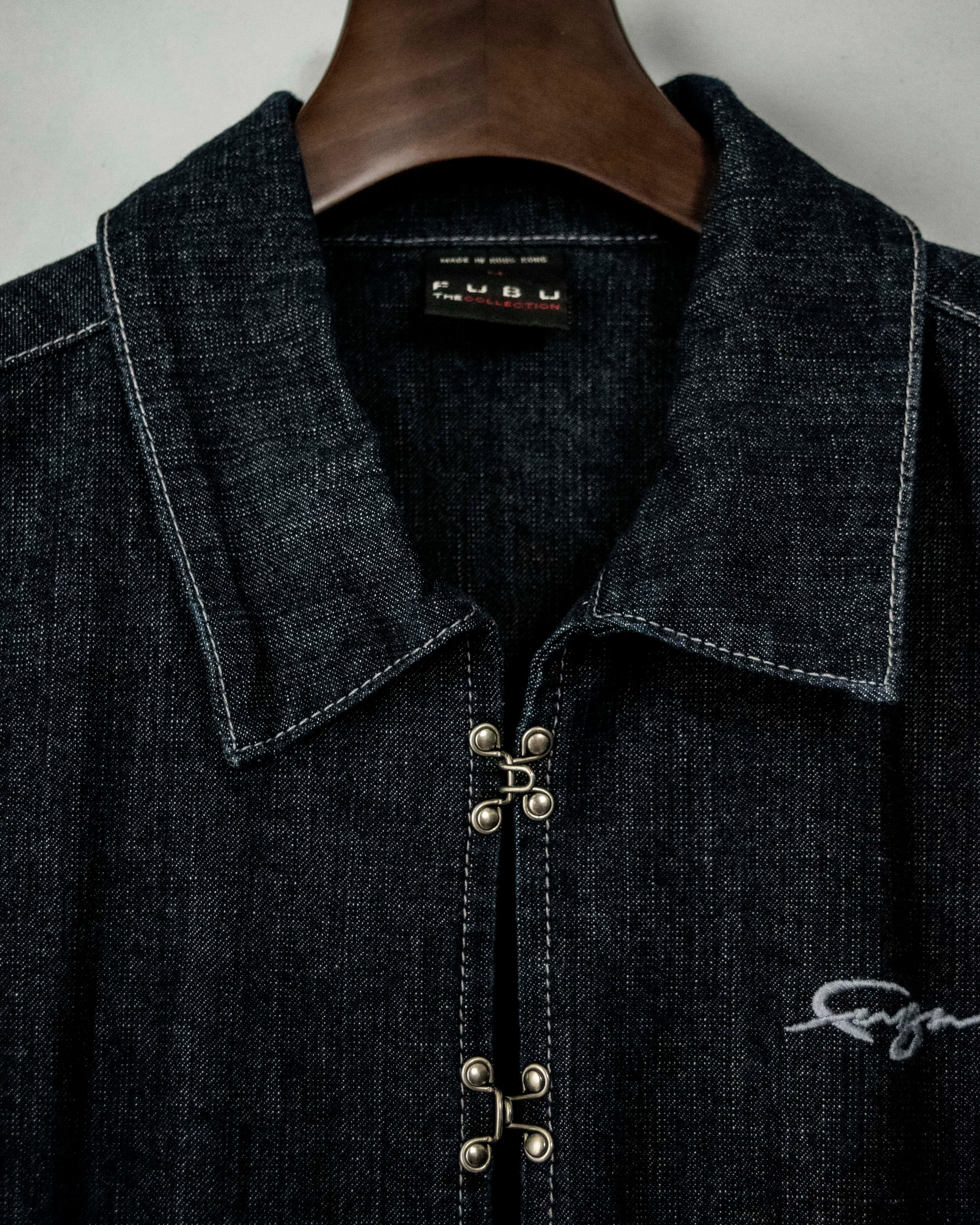 Vintage Metal Fittings Super Long Denim Coat