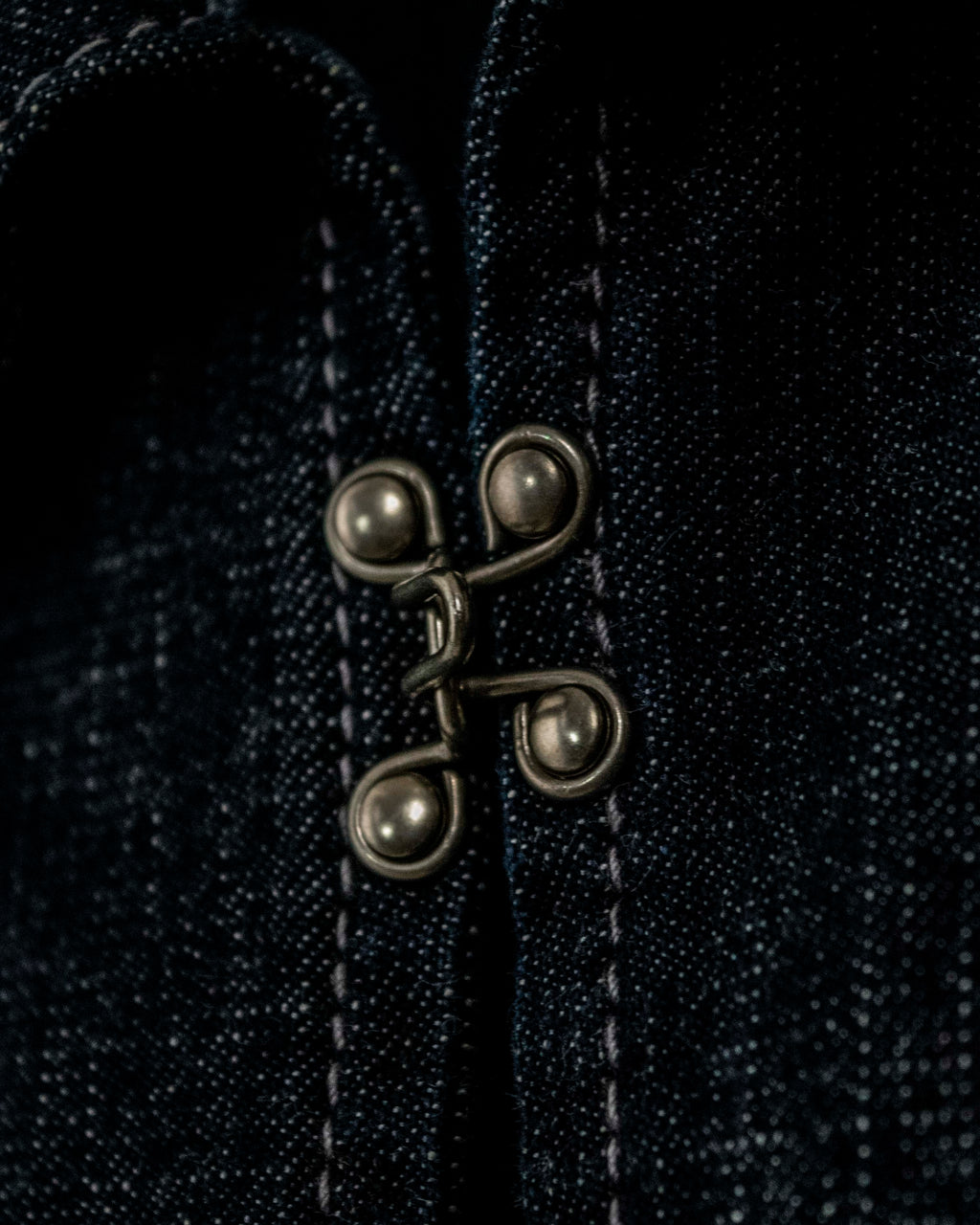 Vintage Metal Fittings Super Long Denim Coat