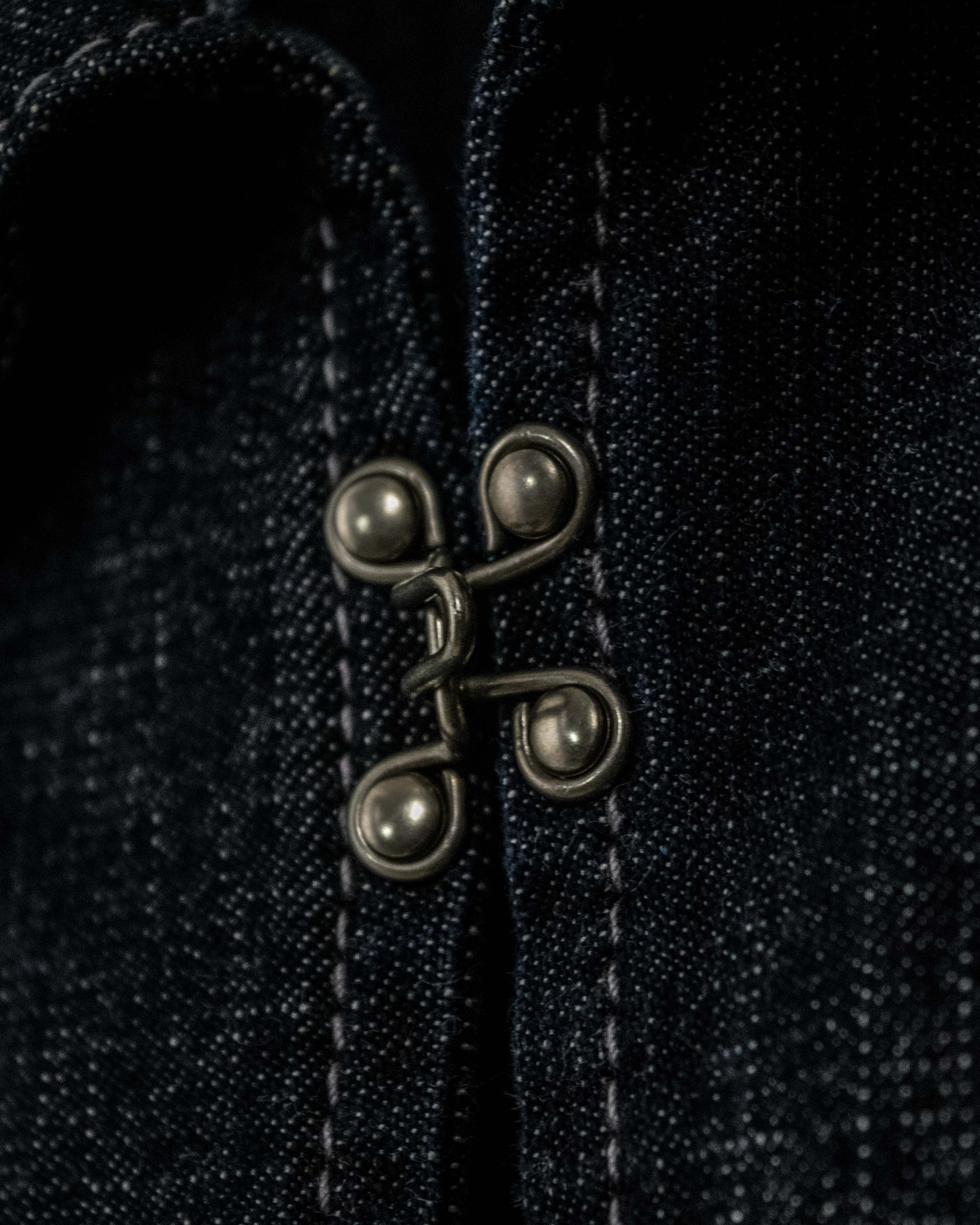 Vintage Metal Fittings Super Long Denim Coat