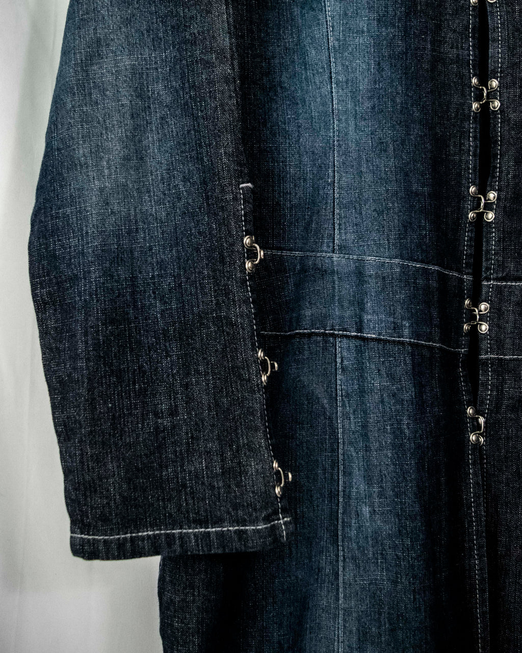 Vintage Metal Fittings Super Long Denim Coat