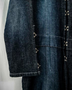 Vintage Metal Fittings Super Long Denim Coat