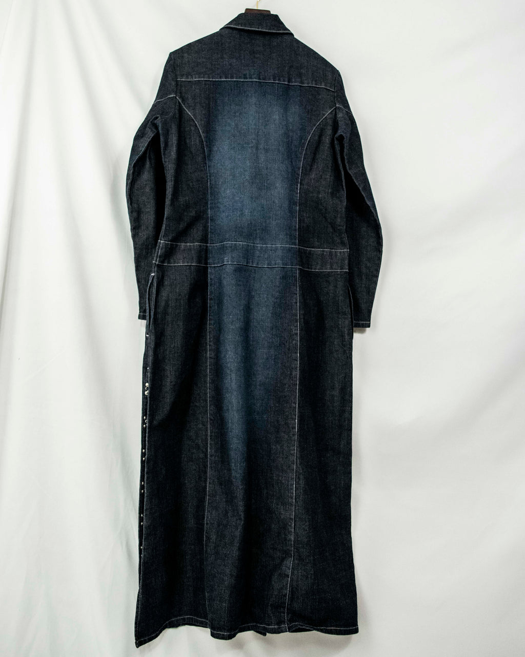 Vintage Metal Fittings Super Long Denim Coat