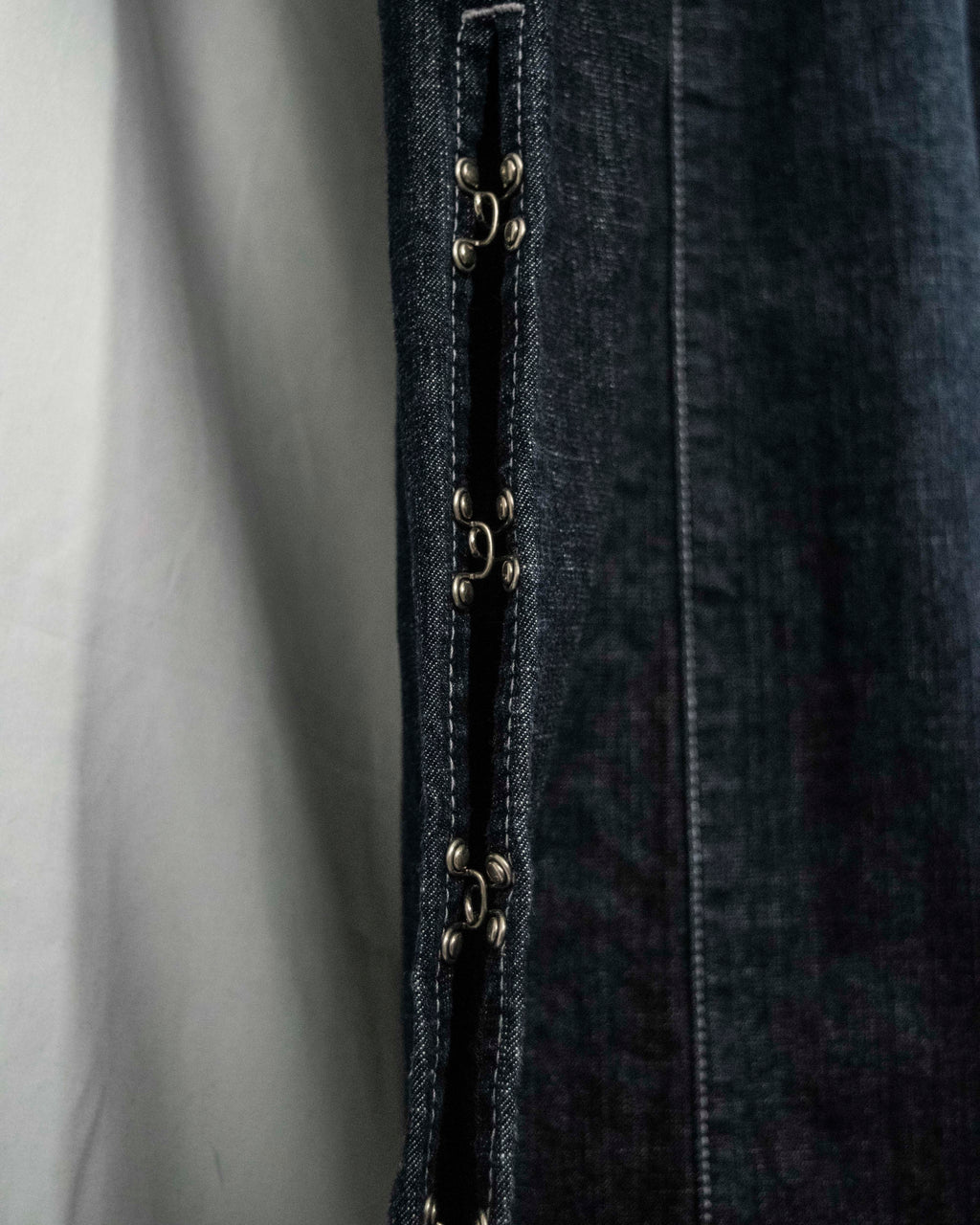 Vintage Metal Fittings Super Long Denim Coat