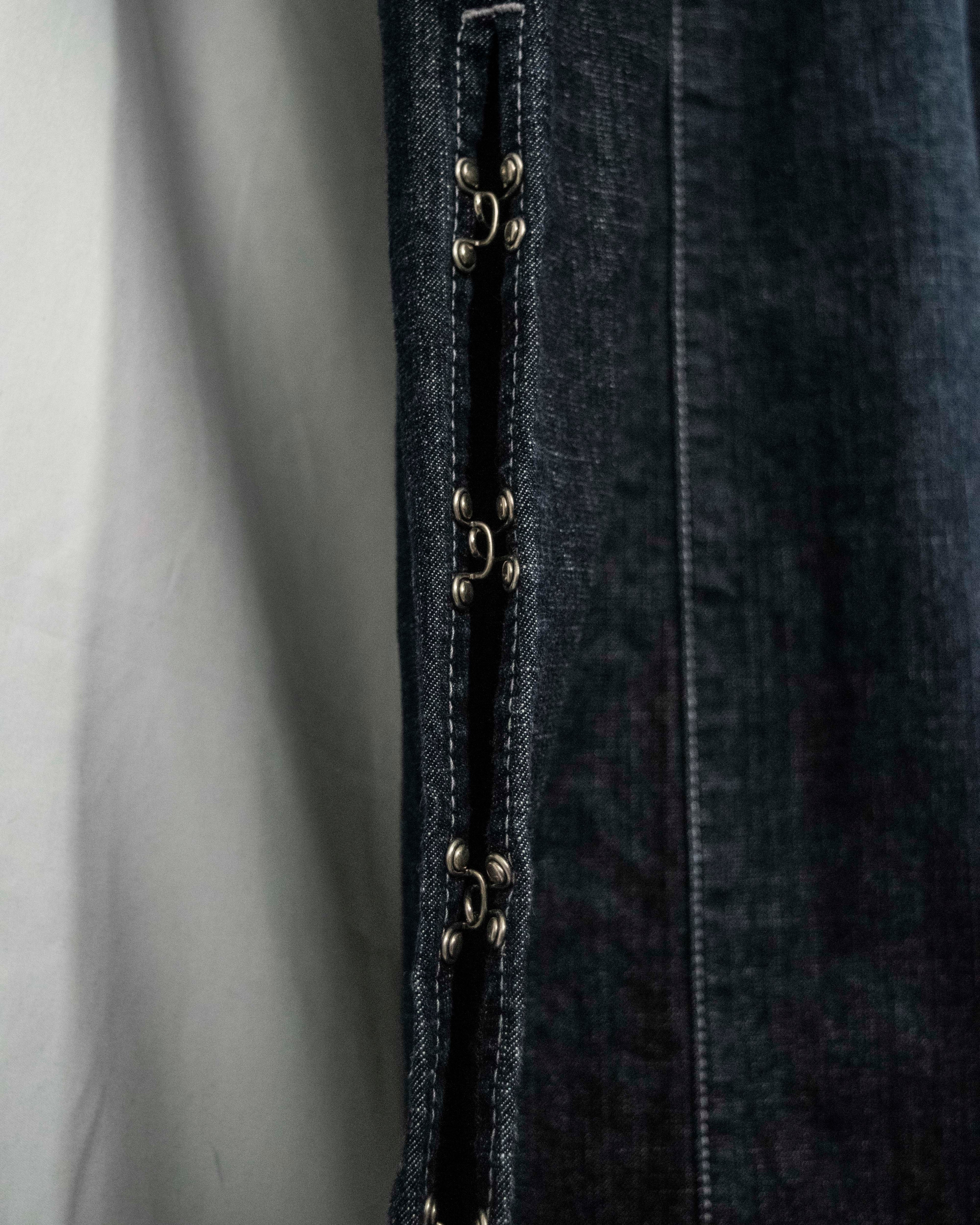 Vintage Metal Fittings Super Long Denim Coat