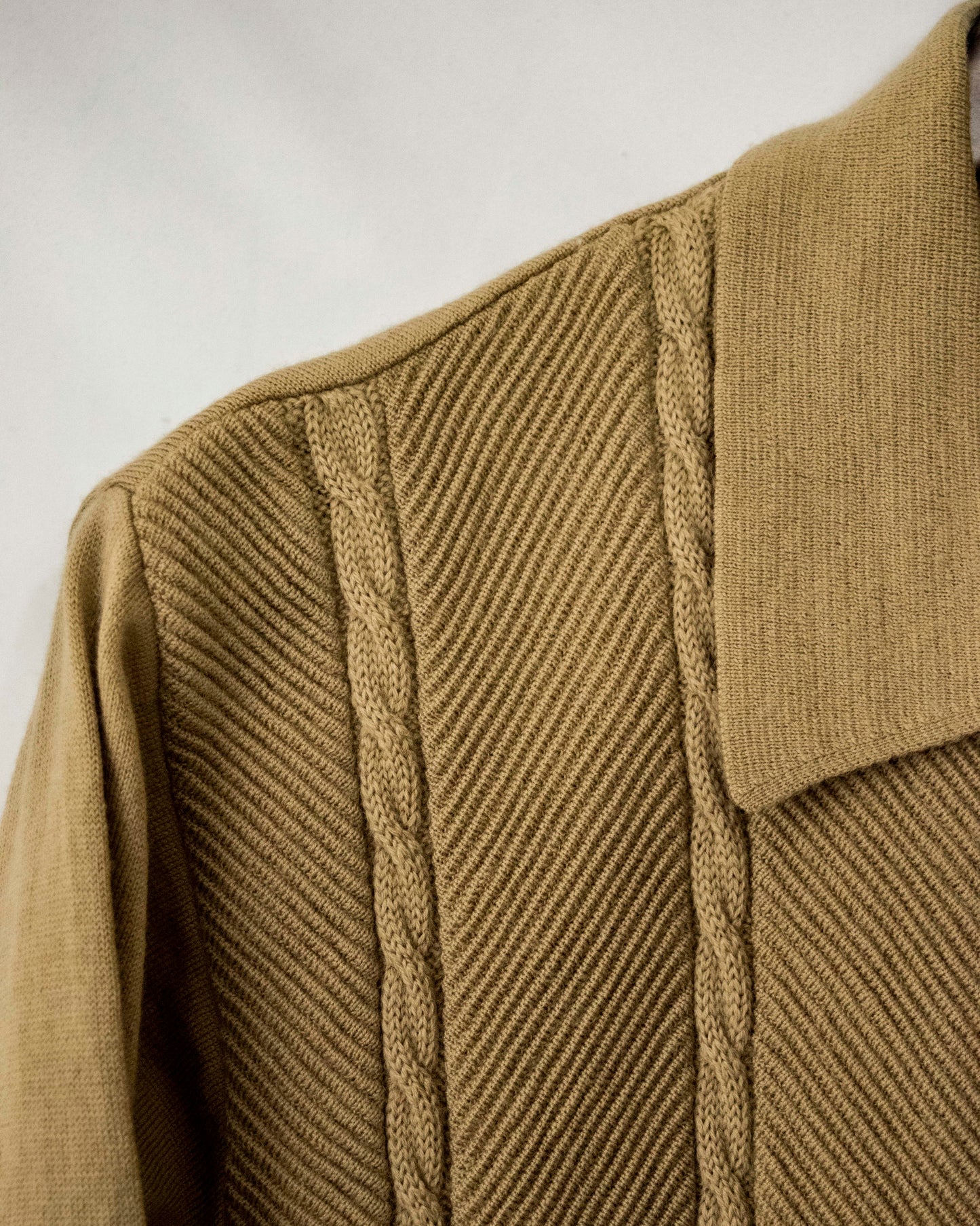 40-50s Vintage Italy Diagonal Design Knit Shirt