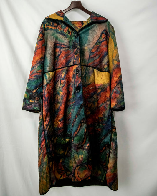 Old Glossy Marble Color Nylon Coat