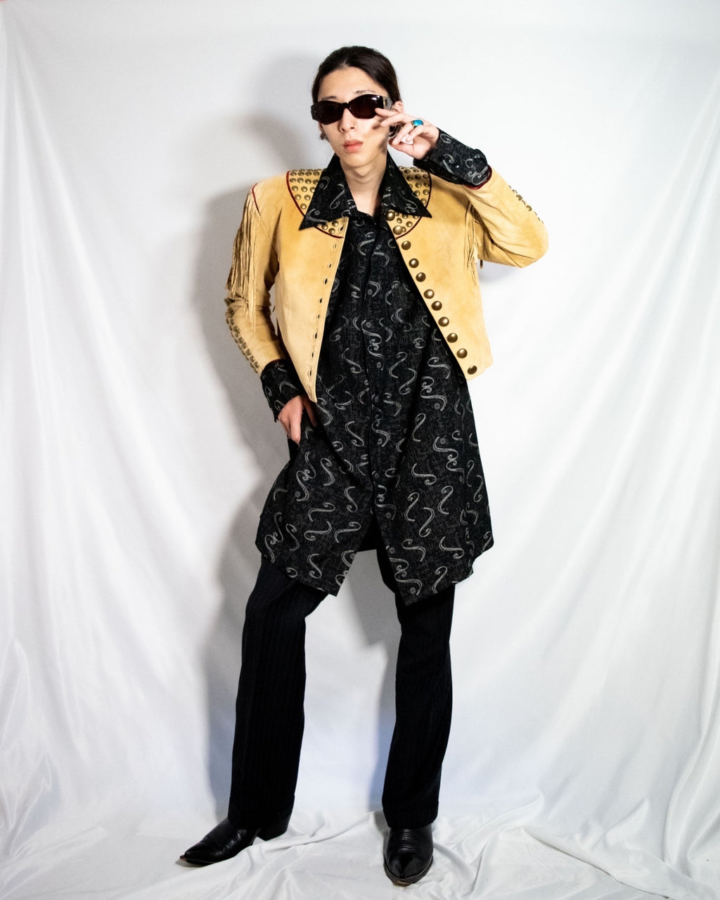 “MOOD SPECIAL”大铆钉西部皮夹克