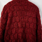 red knit fluffy cardigan