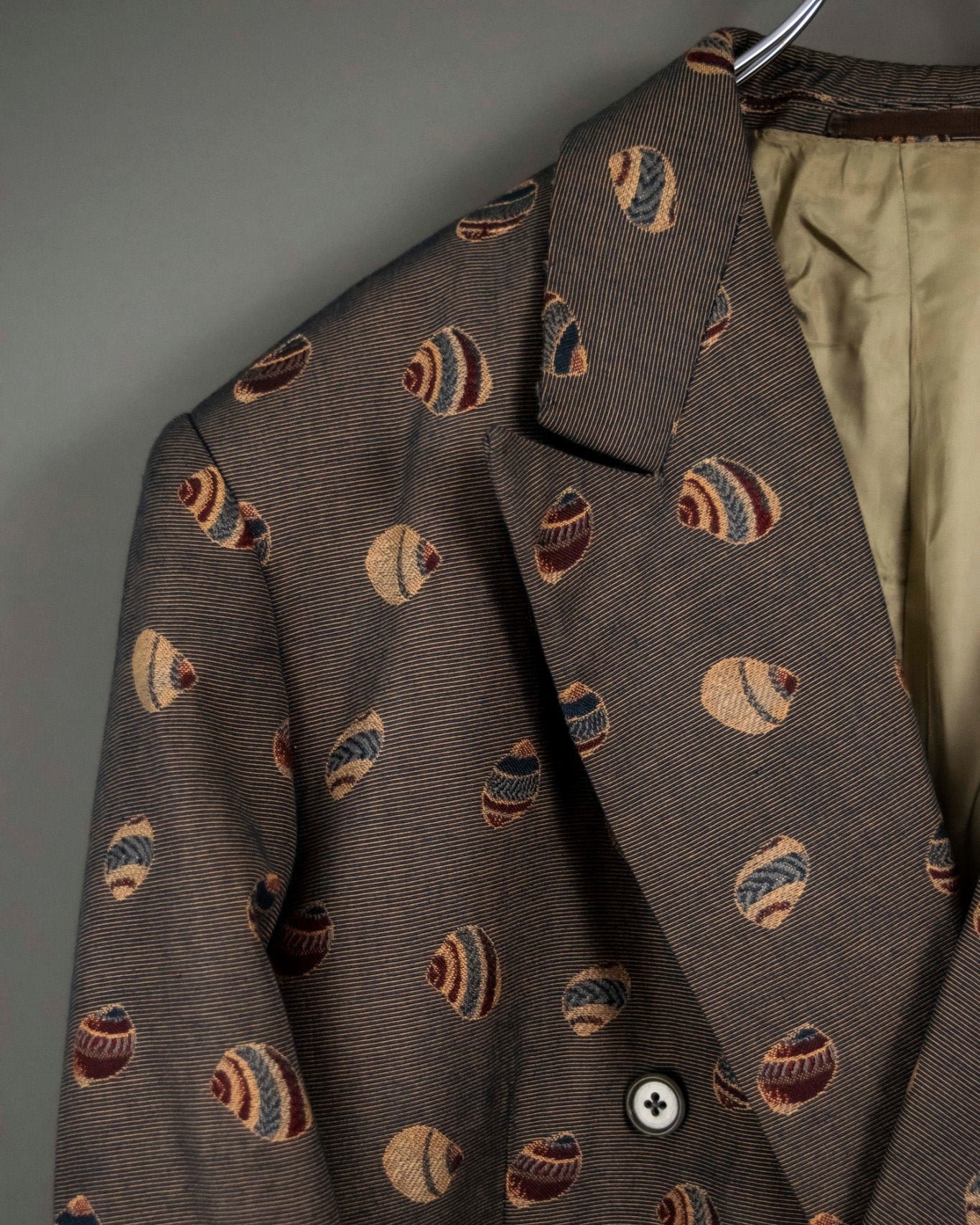 70s Design Pattern Double Breasted Jacket