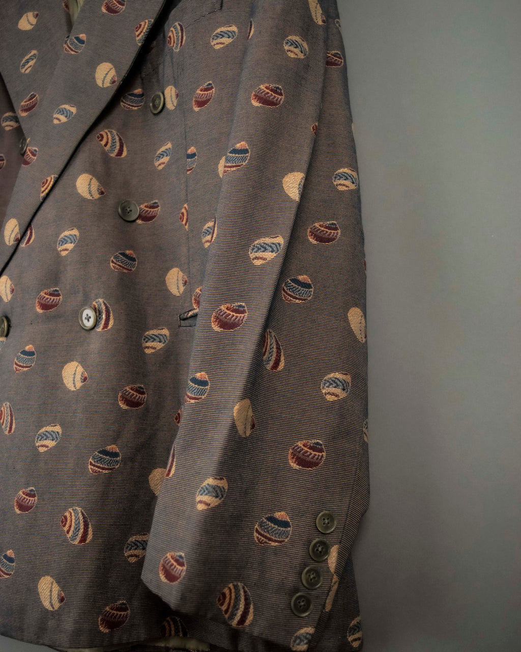 70s Design Pattern Double Breasted Jacket