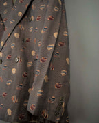 70s Design Pattern Double Breasted Jacket