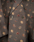 70s Design Pattern Double Breasted Jacket