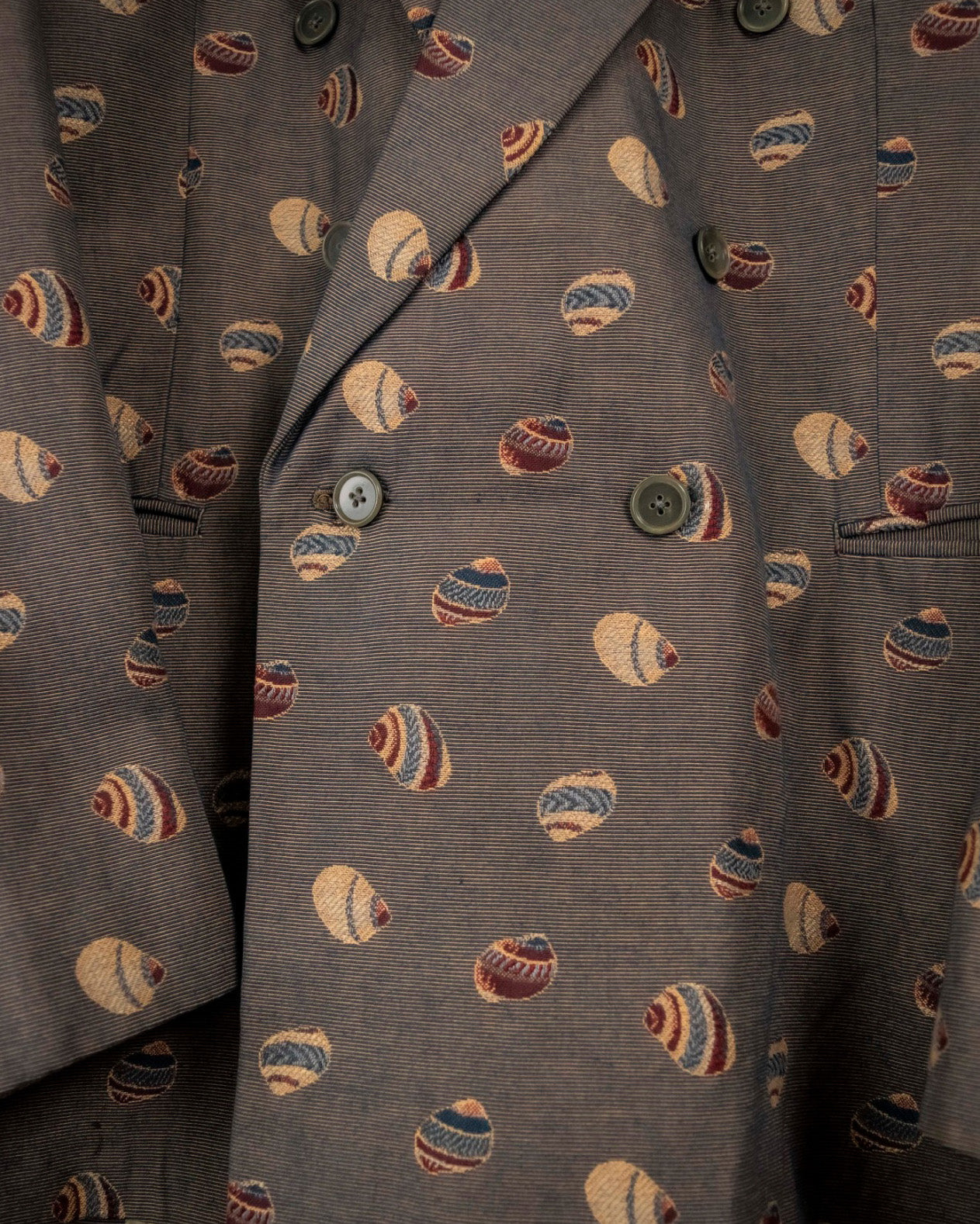 70s Design Pattern Double Breasted Jacket