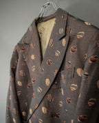 70s Design Pattern Double Breasted Jacket