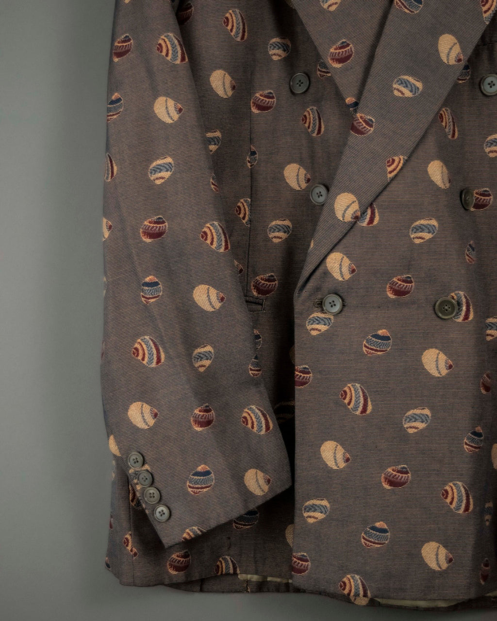 70s Design Pattern Double Breasted Jacket