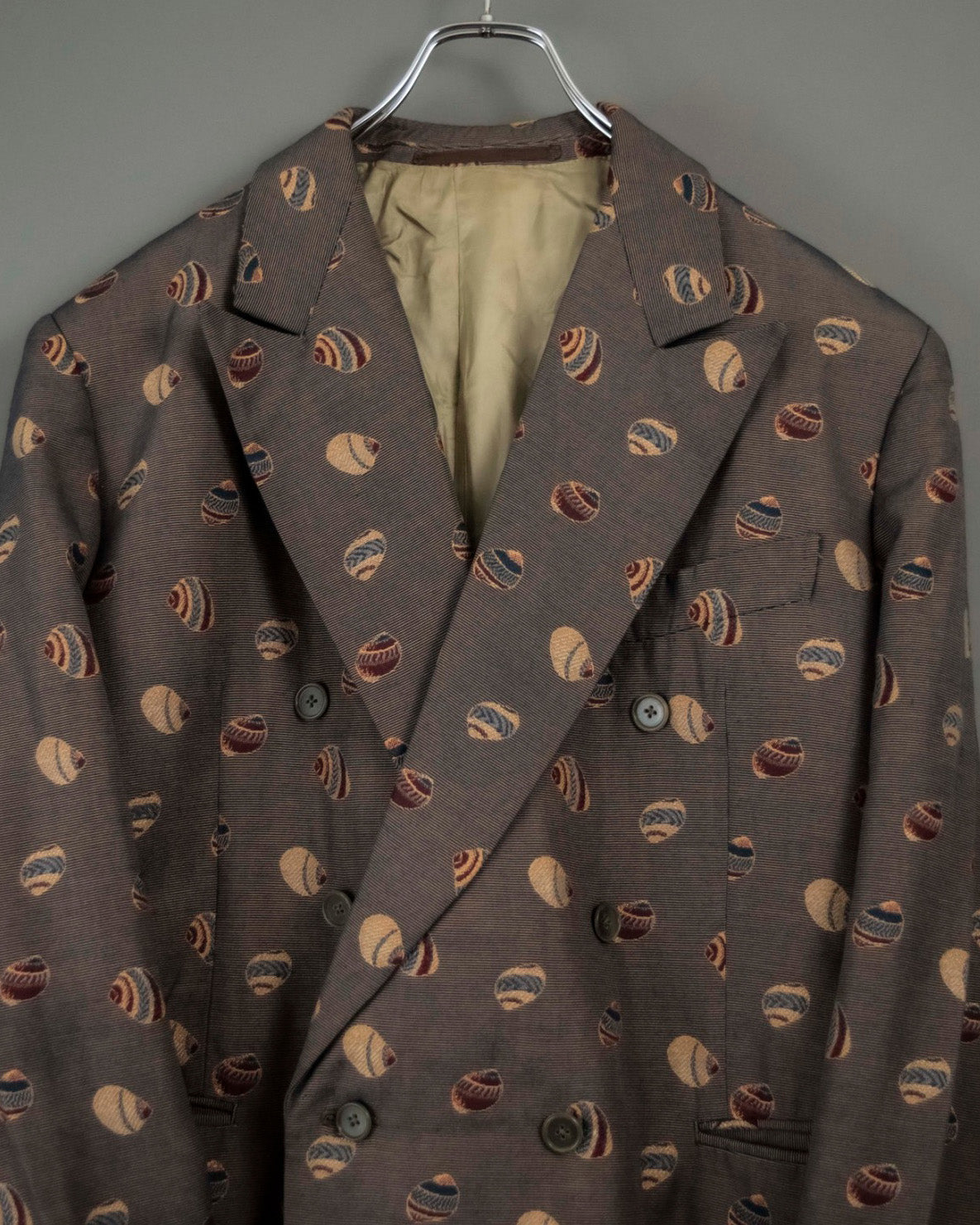 70s Design Pattern Double Breasted Jacket