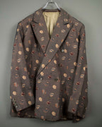 70s Design Pattern Double Breasted Jacket