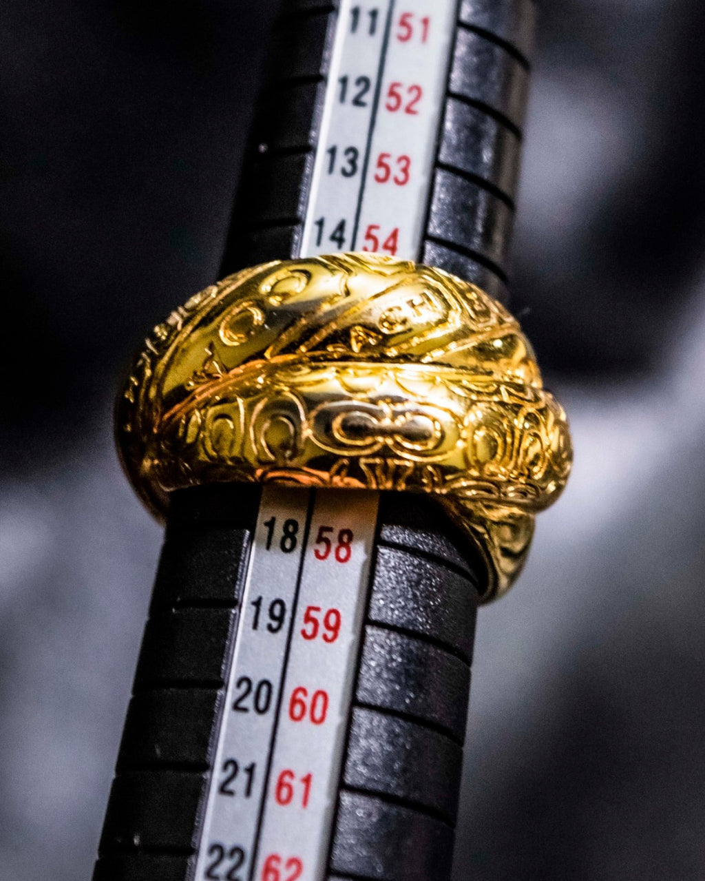 "COACH" Initial Pattern Undulating Ring