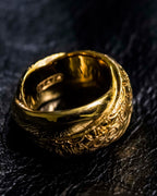 "COACH" Initial Pattern Undulating Ring