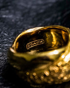 "COACH" Initial Pattern Undulating Ring