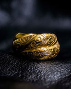 "COACH" Initial Pattern Undulating Ring