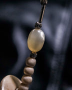 Iron and Wood Cherry Bean Necklace