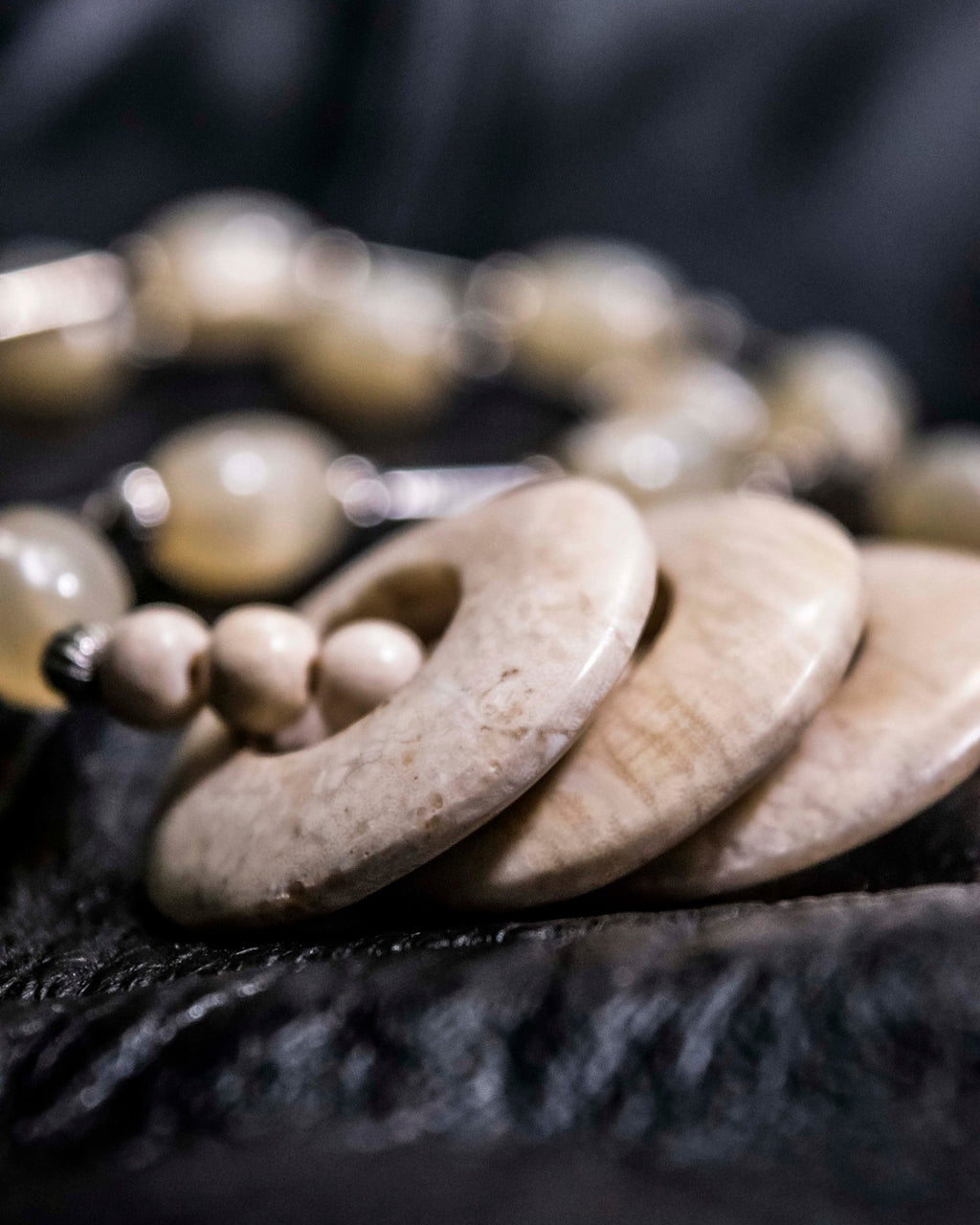 Iron and Wood Cherry Bean Necklace