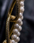 Gold Chain Undulating Pearl Necklace